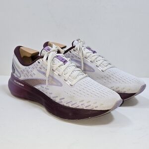 Brooks Glycerin 20 White Lavender Purple Running Shoes Size 10